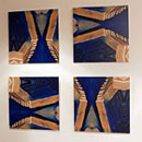 Blue Dome, 4teilig, je 30 x 30